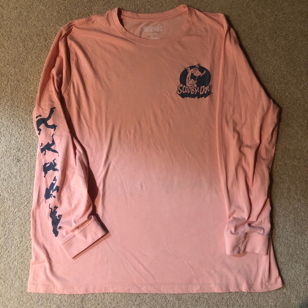 Scooby Doo Lightweight Long Sleeve Logo Tee - Peach Color